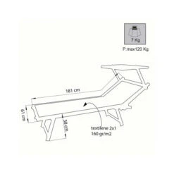 Lettino Prendisole Con Tettuccio Cosma Bari Bianco -Offerte Campeggio Negozio lettino prendisole con tettuccio cosma bari bianco per spiaggia mare o giardino 2