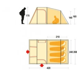 Tenda Ferrino Meteora 4 -Offerte Campeggio Negozio tenda ferrino meteora 4 family ampia spaziosa abside anteriore campeggio stanziale 2